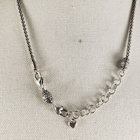 Brighton 20" Necklace Silver Heart Shape/Enamal Snowman Pendant Limited Edition - Picture 10 of 16